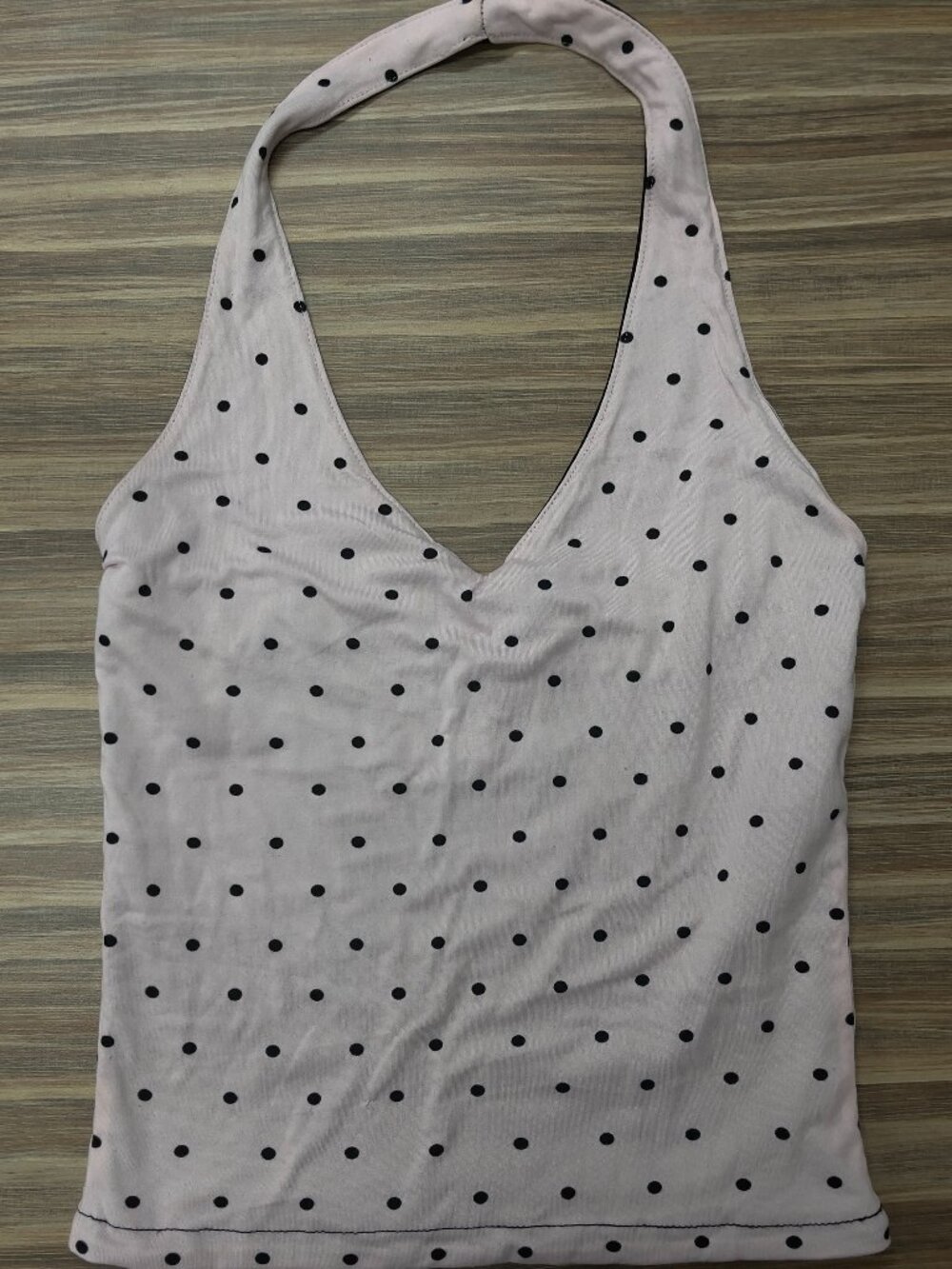 Forever 21 Pink & Black Polka Dot Halter Top | Y2K